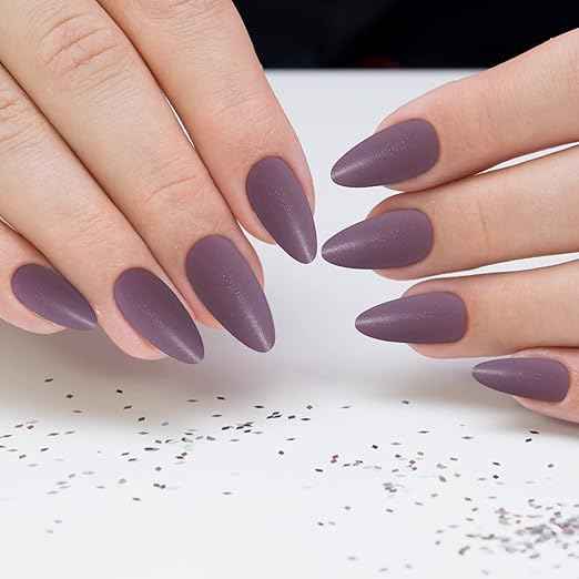 576 Pieces Matt Almond Nails for Gluing Medium, 24 Colours Plain Press On Nails Short, Reusable Artificial Nails Fake Nails with Nail File, Oval Fingernails Artificial Nails for Women